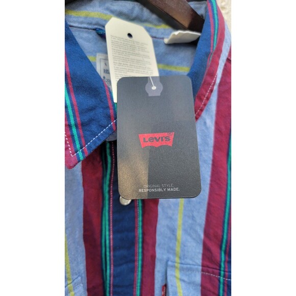 Levi's Mens Western Relaxed Fit Pearl Snap Long Sleeve Striped Shirt Size Large - Picture 5 of 10